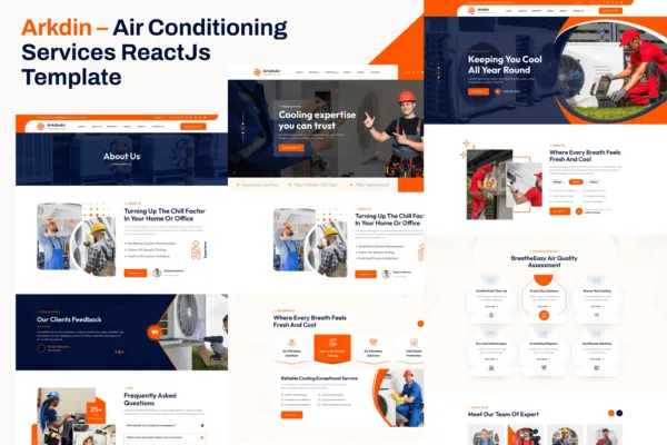 Arkdin – Air Conditioning Services ReactJs Template