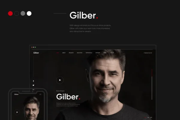 Gilber - Personal CV/Resume WordPress Theme