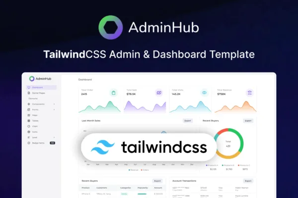 AdminHub - TailwindCSS Admin Template