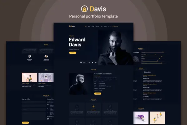 Davis - Personal Portfolio Template - Image 2