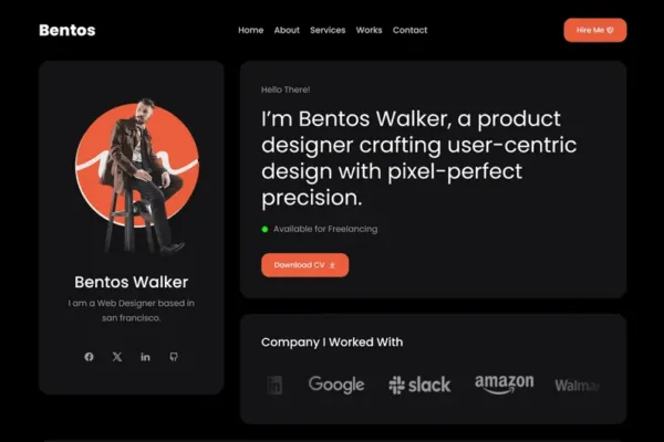 Bentos - Personal Portfolio React Template