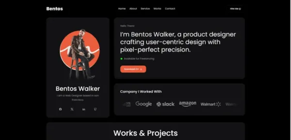 Bentos - Personal Portfolio React Template - Image 2