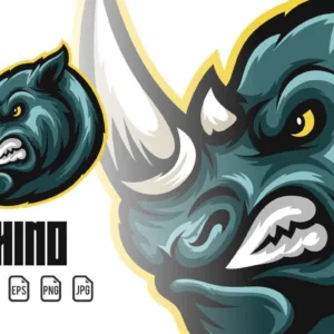 Rhino Mascot Logo Illustration