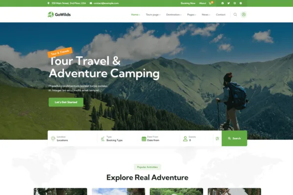 Gowilds - Travel & Tour Booking WordPress Theme