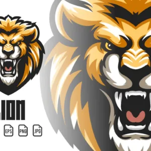 Lion Mascot Logo Illustration