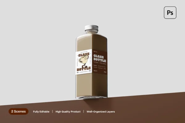 Glass Bottle Mockup